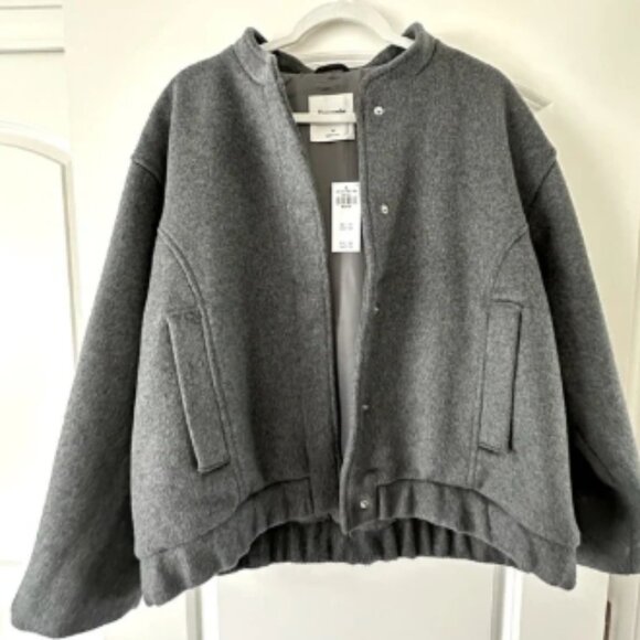 NWT Abercrombie & Fitch Heather Gray Jacket - Picture 1 of 4